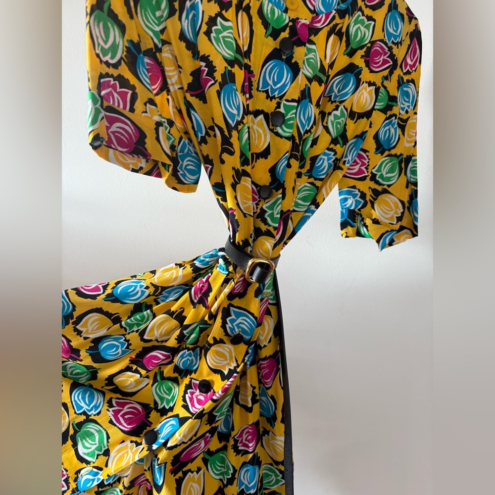 Vintage Nina Ricci Yellow Floral Dress